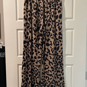Leopard Print Wide-Leg Pants
